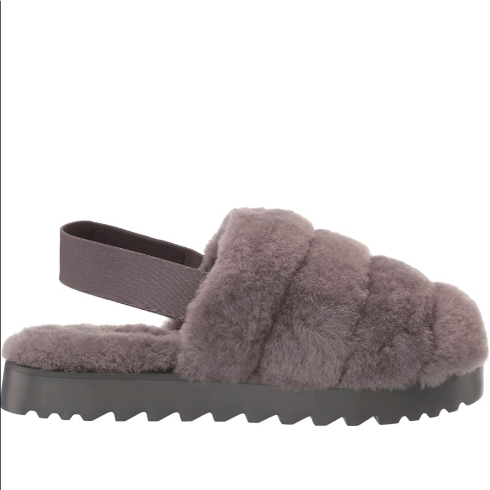 UGG NIB Charcoal Super Fluff Slipper Size 7